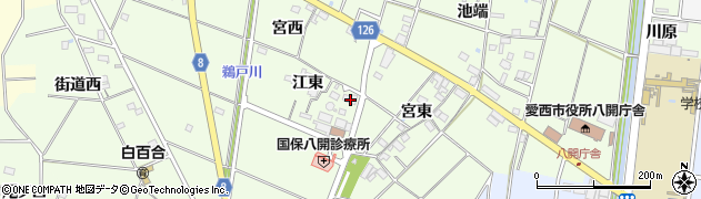 愛知県愛西市江西町宮西30周辺の地図