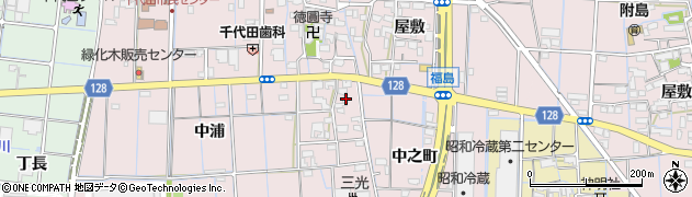愛知県稲沢市福島町中浦177周辺の地図