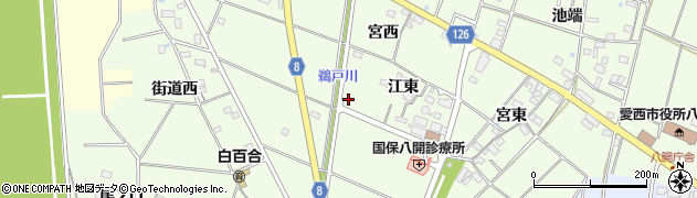 愛知県愛西市江西町周辺の地図