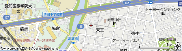 愛知県清須市朝日天王周辺の地図