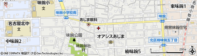 愛知県名古屋市北区楠味鋺周辺の地図