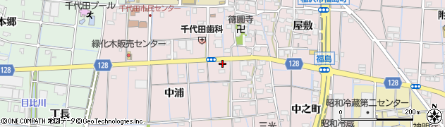 愛知県稲沢市福島町中浦65周辺の地図