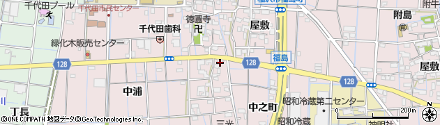 愛知県稲沢市福島町中浦174周辺の地図