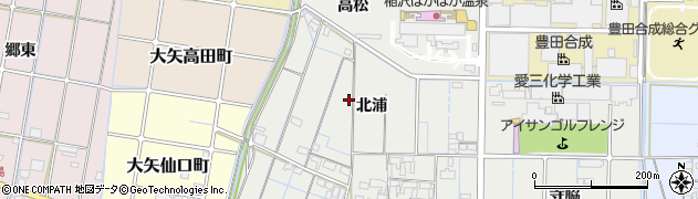 愛知県稲沢市大矢町北浦周辺の地図