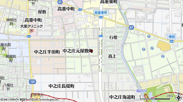 〒492-8434 愛知県稲沢市中之庄堤畔町の地図