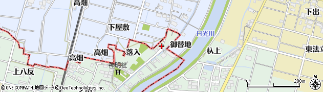 愛知県愛西市渕高町（落入）周辺の地図
