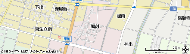 愛知県稲沢市平和町平池（郷付）周辺の地図