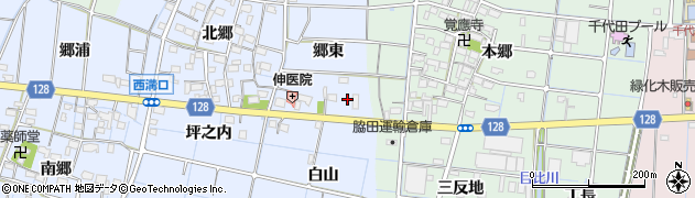 愛知県稲沢市西溝口町郷東周辺の地図
