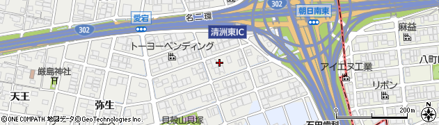 愛知県清須市朝日（貝塚）周辺の地図