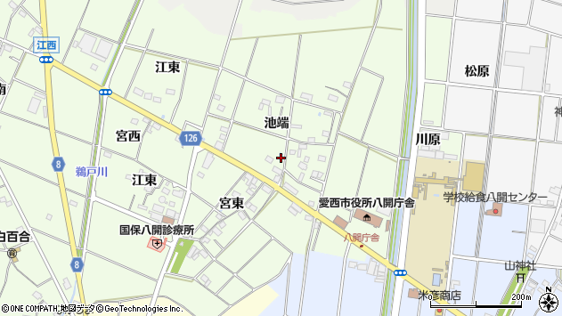 〒496-8044 愛知県愛西市江西町の地図