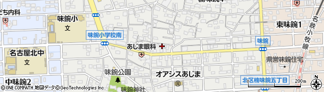 愛知県名古屋市北区楠味鋺4丁目165周辺の地図