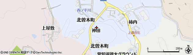 愛知県豊田市北曽木町神田周辺の地図