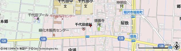 愛知県稲沢市福島町中浦43周辺の地図