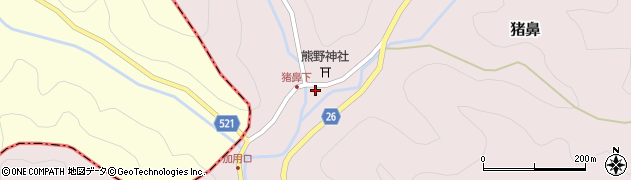 京都府京丹波町（船井郡）猪鼻（宮ノ下）周辺の地図