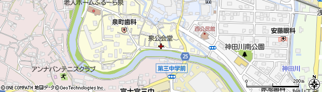 泉公会堂周辺の地図