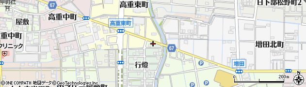 愛知県稲沢市高重町（河田）周辺の地図