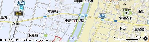 愛知県稲沢市祖父江町三丸渕（申新田下ノ切）周辺の地図