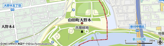 愛知県名古屋市西区山田町大字大野木周辺の地図