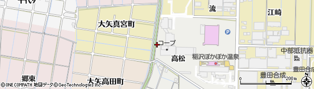 愛知県稲沢市大矢町（熊野）周辺の地図
