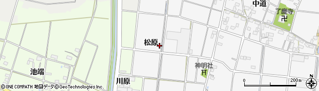 愛知県愛西市鵜多須町松原周辺の地図