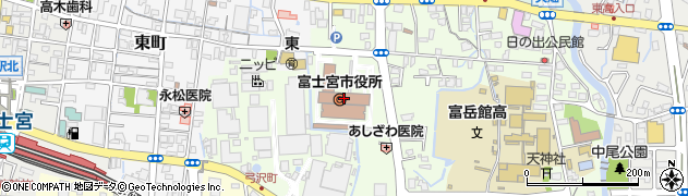 富士宮市役所　家庭児童相談室周辺の地図