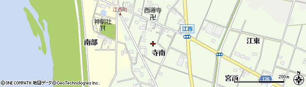 愛知県愛西市江西町（寺南）周辺の地図