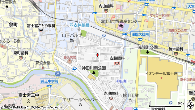 〒418-0031 静岡県富士宮市神田川町の地図