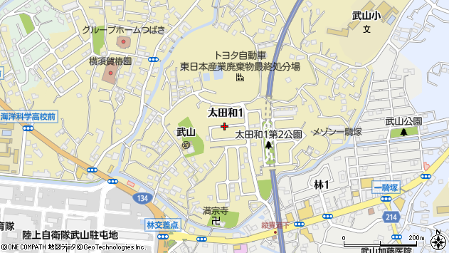 〒238-0311 神奈川県横須賀市太田和の地図