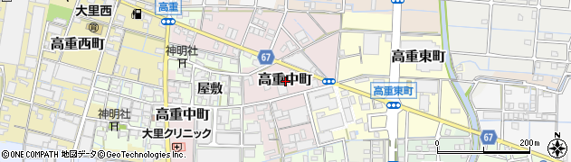 愛知県稲沢市高重中町周辺の地図