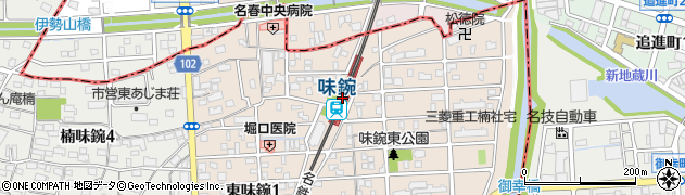 味鋺駅周辺の地図
