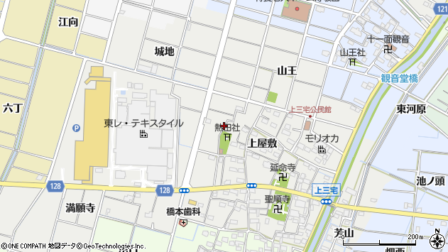 〒490-1303 愛知県稲沢市平和町上三宅の地図