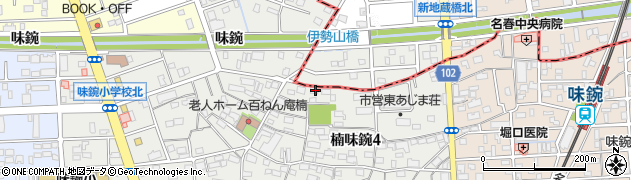 愛知県名古屋市北区楠味鋺4丁目704周辺の地図
