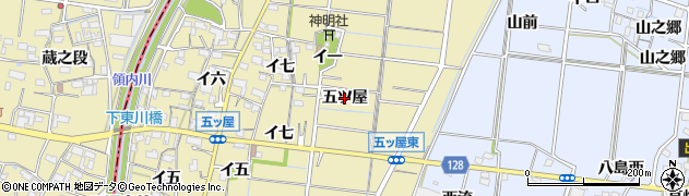 愛知県稲沢市祖父江町甲新田（五ツ屋）周辺の地図
