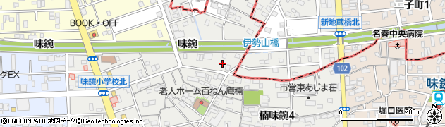 愛知県名古屋市北区楠味鋺3丁目2411周辺の地図