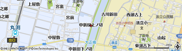 愛知県稲沢市祖父江町三丸渕申新田上ノ切周辺の地図