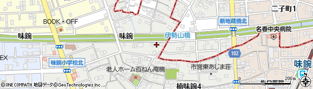 愛知県名古屋市北区楠味鋺3丁目2412周辺の地図