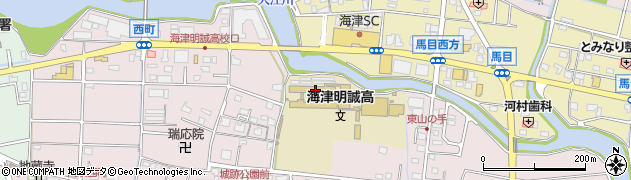 海津明誠高校周辺の地図