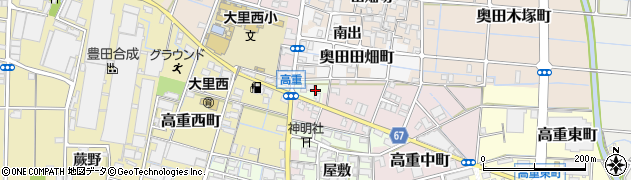 愛知県稲沢市高重町浦周辺の地図
