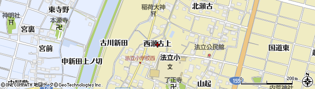 愛知県稲沢市平和町法立西瀬古上周辺の地図