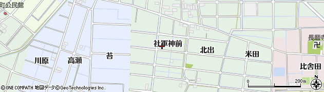 愛知県稲沢市野崎町社軍神前周辺の地図