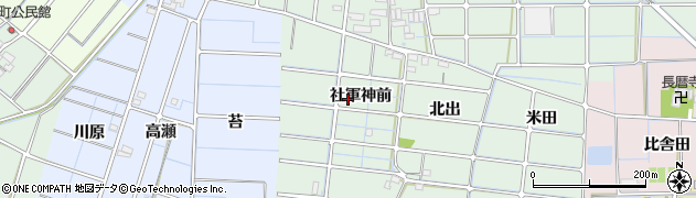 愛知県稲沢市野崎町（社軍神前）周辺の地図