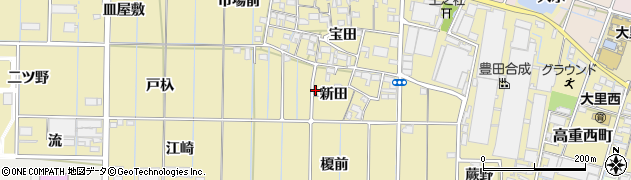 愛知県稲沢市北島町新田周辺の地図
