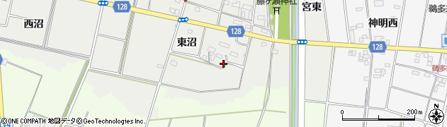 愛知県愛西市藤ケ瀬町（東沼）周辺の地図