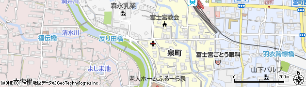 静岡県富士宮市泉町555周辺の地図