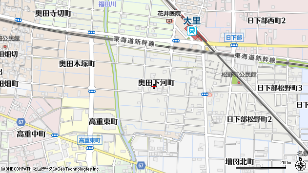 〒492-8244 愛知県稲沢市奥田下河町の地図