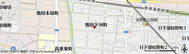 愛知県稲沢市奥田下河町周辺の地図