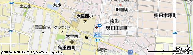 愛知県稲沢市奥田町下天白周辺の地図