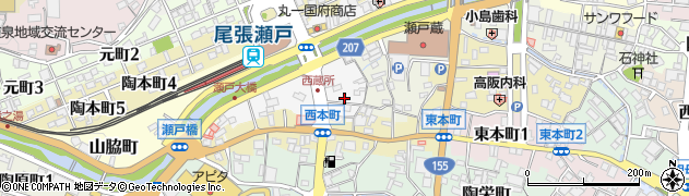 愛知県瀬戸市西蔵所町58周辺の地図
