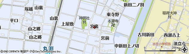 愛知県稲沢市祖父江町三丸渕宮裏周辺の地図