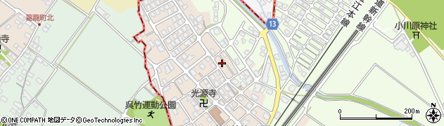 滋賀県甲良町（犬上郡）呉竹周辺の地図